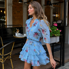 Load image into Gallery viewer, Celeste Bloom Ruffle Mini Dress - Dollhouse-Collection
