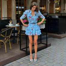 Load image into Gallery viewer, Celeste Bloom Ruffle Mini Dress - Dollhouse-Collection