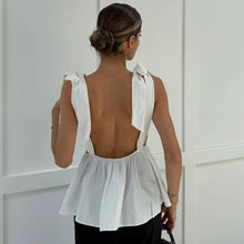 Load image into Gallery viewer, HXAO Butterfly Knot Slip Top Women Summer Corset Crop Tops Woman Sleeveless Beach White Brown Top Backless Sexy Camisole Top - Dollhouse-Collection