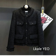 Load image into Gallery viewer, Women's Short Jacket 2026 Spring Autumn High-grade Tweed Lady Casual Outerwear Solid Single Breasted Ladies High-Quality Coat - Dollhouse-Collection