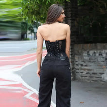 Load image into Gallery viewer, Sexy Slim Fit Corset Lace Hollow Out Sleeveless Strapless Top Lace Up Slim Fit Tops 2026 Summer Women Street Trendy Vest - Dollhouse-Collection