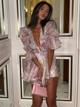 Load image into Gallery viewer, The Amélie Floral Puff Sleeve Mini Dress - Dollhouse-Collection
