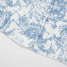 Load image into Gallery viewer, Fashionable Casual Printed Skirt Sweet Suit Office Commuter Women Stand-up Collar Shirt And A-line Dress Printed Blue Skirt Suit - Dollhouse-Collection