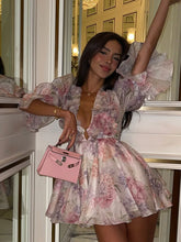 Load image into Gallery viewer, The Amélie Floral Puff Sleeve Mini Dress - Dollhouse-Collection
