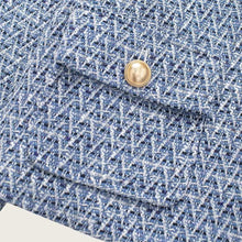 Load image into Gallery viewer, \Women's Tweed Jacket Coat Long Sleeve with Pockets Front Metal Button Chic Outerwear Female Tops - Dollhouse-Collection