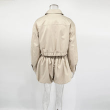 Load image into Gallery viewer, Tuularose Women's 2 Piece Fashion Lapel Zip Jacket Pleated Shorts Suit Vintage Streetwear New Party Autumn Female Short Sets - Dollhouse-Collection