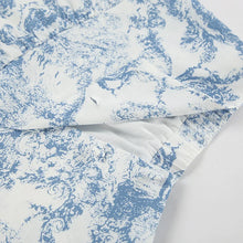 Load image into Gallery viewer, Fashionable Casual Printed Skirt Sweet Suit Office Commuter Women Stand-up Collar Shirt And A-line Dress Printed Blue Skirt Suit - Dollhouse-Collection