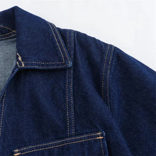 Load image into Gallery viewer, MUJER Blue Denim Shirt Woman Short Sleeve Cropped Shirt Women Summer Short Tops Woman Streetwear Y2k Stylish Women's Blouses - Dollhouse-Collection