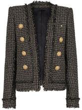 Load image into Gallery viewer, HIGH STREET Newest 2026 Stylish Designer Jacket Women's Lion Buttons Plaid Fringed Tweed Jacket - Dollhouse-Collection