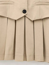 Load image into Gallery viewer, Women's V-Neck Sleeveless Pleated Mini Dress Fashion Front Button Female Vestidos Mujer - Dollhouse-Collection