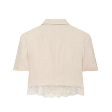 Load image into Gallery viewer, Ladies Casual Chic Spring Summer Women Short Tops Blazer Solid Suit V Neck Single Button Lace Zipper Pockets Shorts Set Outfits - Dollhouse-Collection