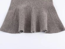 Load image into Gallery viewer, Tuularose Women Knit Dress Sets Gray Aviator Jacket Coat High Waisted Skirt Sets Autumn New Party Office Lady Female Dress Sets - Dollhouse-Collection
