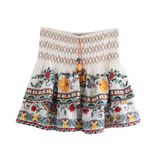 Load image into Gallery viewer, European And American Style Autumn New Women Clothing V-neck Loose Retro Heavy Embroidery Bat Shirt Top Skirt Street Style Suit - Dollhouse-Collection