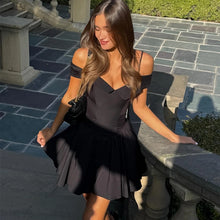 Load image into Gallery viewer, Dulzura Off Shoulder Backless Zipper Slip Puffy Mini Dress Women'S Fashion Sexy Elegant Clothes Party Prom Spring Summer Outfit - Dollhouse-Collection