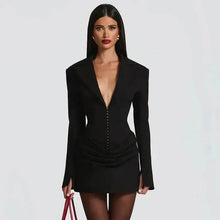 Load image into Gallery viewer, Avrilyaan Casual Pleated Sexy Dress Women 2025 Elegant Party Dress Blazer Long Sleeves Bodycon Mini Autumn Winter Dress Vestidos - Dollhouse-Collection