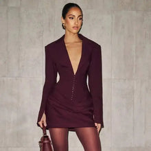 Load image into Gallery viewer, Avrilyaan Casual Pleated Sexy Dress Women 2025 Elegant Party Dress Blazer Long Sleeves Bodycon Mini Autumn Winter Dress Vestidos - Dollhouse-Collection