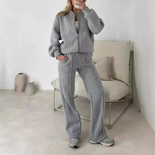 Load image into Gallery viewer, 2025 Sweatshirt Two-piece Suit Women's Casual Sports Sets Autumn Winter Zip-up Short Coat Straight Trousers 2-piece Sets S-5XL - Dollhouse-Collection