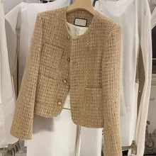 Load image into Gallery viewer, 2024 Spring Autumn New High-end Elegant Feel Cropped Jacket For Women Crew Neck Socialite Styletweed Style - Dollhouse-Collection