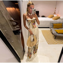 Load image into Gallery viewer, Women's Floral Print Three Piece Set Blazer Corset Top Wide Leg Pant 2026 Spring Lady Casual Daily Vacation Party Fashion Outfit - Dollhouse-Collection