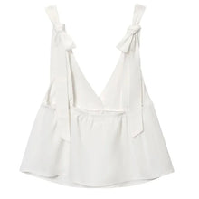 Load image into Gallery viewer, HXAO Butterfly Knot Slip Top Women Summer Corset Crop Tops Woman Sleeveless Beach White Brown Top Backless Sexy Camisole Top - Dollhouse-Collection