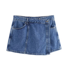 Load image into Gallery viewer, MUJER Blue Denim Shirt Woman Short Sleeve Cropped Shirt Women Summer Short Tops Woman Streetwear Y2k Stylish Women's Blouses - Dollhouse-Collection