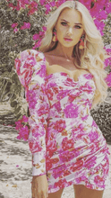 Load image into Gallery viewer, Bella Floral Print Puff Sleeve Mini dress Dollhouse-Collection