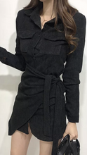 Load image into Gallery viewer, Camelia Cordury Shirt Dress Black -  Dollhouse-Collection