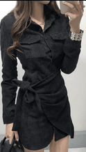 Load image into Gallery viewer, Camelia Cordury Shirt Dress Black -  Dollhouse-Collection