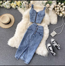Load image into Gallery viewer, Dolly 2 piece in Denim Dollhouse-Collection S