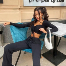 Load image into Gallery viewer, Dominique Lounge wear set in black Dollhouse-Collection