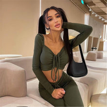 Load image into Gallery viewer, Dominique Loungewear Set in Kaki Dollhouse-Collection