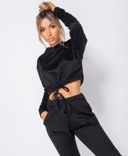 Load image into Gallery viewer, Drawstring Detail Cropped Hoodie & Jogging Trousers Set - Dollhouse-Collection