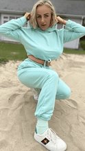 Load image into Gallery viewer, Drawstring Detail Cropped Hoodie & Jogging Trousers Set Mint - Dollhouse-Collection