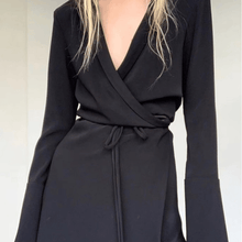 Load image into Gallery viewer, Esme wrap dress in black Dollhouse-Collection