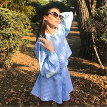 Load image into Gallery viewer, Freya Plaid coord in blue Dollhouse-Collection