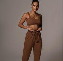 Load image into Gallery viewer, In Love with Loungewear Set in Brown Dollhouse-Collection