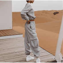 Load image into Gallery viewer, Jade waffle jogger set in grey Dollhouse-Collection