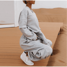 Load image into Gallery viewer, Jade waffle jogger set in grey Dollhouse-Collection