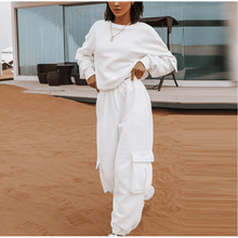 Load image into Gallery viewer, Jade waffle jogger set in white Dollhouse-Collection
