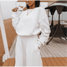 Load image into Gallery viewer, Jade waffle jogger set in white Dollhouse-Collection