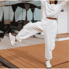 Load image into Gallery viewer, Jade waffle jogger set in white Dollhouse-Collection