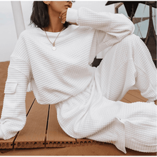 Load image into Gallery viewer, Jade waffle jogger set in white Dollhouse-Collection