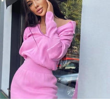 Load image into Gallery viewer, Jessica Cinched in waist dress with split in pink Dollhouse-Collection