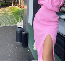 Load image into Gallery viewer, Jessica Cinched in waist dress with split in pink Dollhouse-Collection