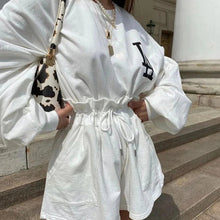 Load image into Gallery viewer, La La sweatshirt and shorts set in white Dollhouse-Collection