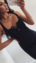 Load image into Gallery viewer, Oh Me Oh My Ribbed Pencil Dress Black -  Dollhouse-Collection