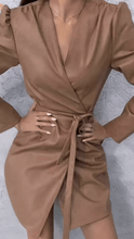 Load image into Gallery viewer, Please Don't touch PU Wrap Dress Nude - Dollhouse-Collection