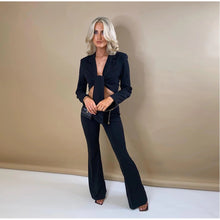 Load image into Gallery viewer, Poppy Flared trouser set coord in black Dollhouse-Collection