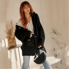 Load image into Gallery viewer, Serena Hooded Knit Black Dollhouse-Collection