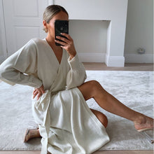 Load image into Gallery viewer, Victoria wrap dress in off white Dollhouse-Collection